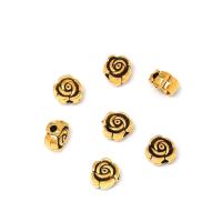 Zinklegierung Blumenperlen, Rose, antike Goldfarbe plattiert, DIY, 6x4mm, ca. 100PCs/Tasche, verkauft von Tasche