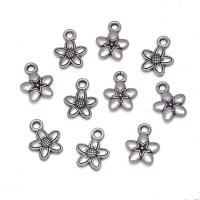 Zinklegierung Blume Anhänger, antik silberfarben plattiert, unisex, 10x13mm, ca. 100PCs/Tasche, verkauft von Tasche