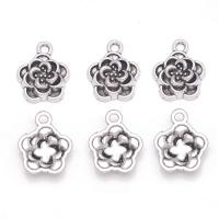 Zinklegierung Blume Anhänger, antik silberfarben plattiert, unisex, 12.5x15mm, ca. 100PCs/Tasche, verkauft von Tasche