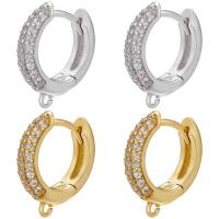 Brass Huggie Hoop Earring Finding, plated, DIY & micro pave cubic zirconia 