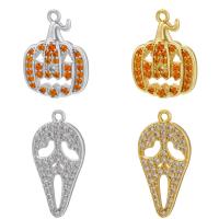 Cubique Pendentif en laiton zircon pavent, Placage, Halloween Design & DIY & styles différents pour le choix & pavé de micro zircon, plus de couleurs à choisir, Vendu par PC