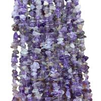 Edelstein-Chips, Amethyst, Unregelmäßige, poliert, DIY, violett, 3x5mm, Länge:ca. 80 cm, ca. 300PCs/Strang, verkauft von Strang