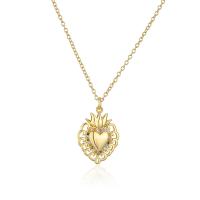 Cubic Zircon Micro Pave Brass Necklace, gold color plated & micro pave cubic zirconia & for woman, gold, 500mm 