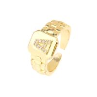 Cubic Zirconia Micro Pave Brass Finger Ring, gold color plated, Adjustable & micro pave cubic zirconia & for woman, gold 