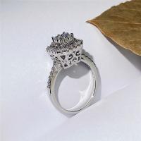 Cubic Zirconia Micro Pave Brass Finger Ring, platinum color plated & micro pave cubic zirconia & for woman 