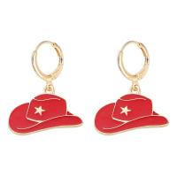 Enamel Zinc Alloy Drop Earring, gold color plated, fashion jewelry & for woman 