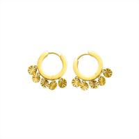 Pendientes de acero Titanium, Partículas de acero, Esférico, 18K chapado en oro, para mujer, dorado, 16mm, Vendido por Par