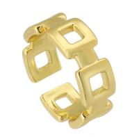 Messing Manschette Fingerring, Quadrat, goldfarben plattiert, Modeschmuck & einstellbar & hohl, goldfarben, 8mm, Größe:8, verkauft von PC