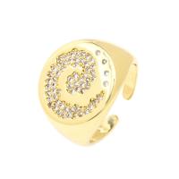 Cubic Zirconia Micro Pave Brass Finger Ring, plated, Adjustable & micro pave cubic zirconia & for woman 