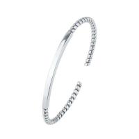 cuproníquel Brazalete, chapado en color de plata, Ajustable & para mujer, plateado, 60mm, Vendido por UD