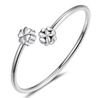 cuproníquel Brazalete, chapado en color de plata, Ajustable & para mujer, plateado, 60mm, Vendido por UD