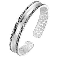 cuproníquel Brazalete, chapado en color de plata, Ajustable & unisexo, plateado, 60mm, Vendido por UD