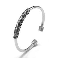 cuproníquel Brazalete, chapado en plata real, Ajustable & para mujer, color original, 60mm, Vendido por UD