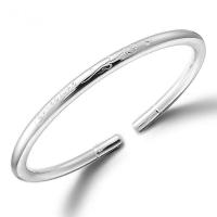 cuproníquel Brazalete, chapado en plata real, Ajustable & para mujer, plateado, 60mm, Vendido por UD