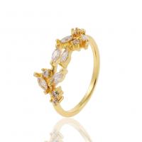 Cubic Zirconia Micro Pave Brass Finger Ring, gold color plated, Adjustable & micro pave cubic zirconia & for woman, 22mm 