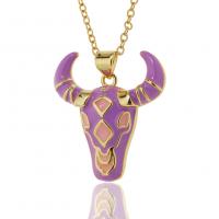 Collier en laiton fait à la main, bœuf, Placage de couleur d'or, pour femme & émail, plus de couleurs à choisir Environ 17.7 pouce, Vendu par PC