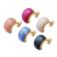 Brass Stud Earring, fashion jewelry & for woman & enamel 