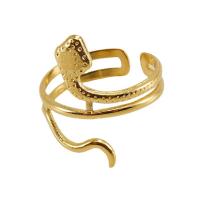 Titan Stahl Fingerring, Titanstahl, Schlange, 18K vergoldet, Modeschmuck & für Frau, goldfarben, Größe:7, verkauft von PC