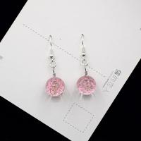 Vidrio Pendientes con Colgantes, con Flores secas, diferentes estilos para la opción & para mujer, más colores para la opción, 12mm, Vendido por Par