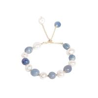 Bracelets quartz, Cristal naturel, avec perle d'eau douce cultivée, Placage, différents matériaux pour le choix & pour femme, plus de couleurs à choisir Environ 7.08 pouce, Vendu par PC