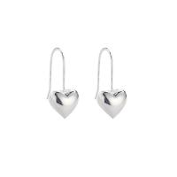 Boucle d'oreille goutte argent sterling, Argent sterling 925, coeur, Placage de couleur platine, pour femme, 20mm, Vendu par paire