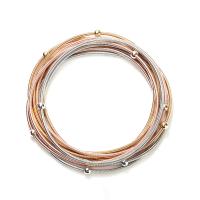 Acero al carbono Pulsera, con metal, chapado, nueve piezas & Joyería & para mujer, color mixto, 1.7mm, longitud:aproximado 7.48 Inch, Vendido por Set