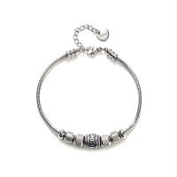 Edelstahl Charm Armband, 304 Edelstahl, mit Verlängerungskettchen von 1.18inch, poliert, Modeschmuck & unisex, originale Farbe, 2mm, Länge:ca. 6.61 ZollInch, verkauft von PC