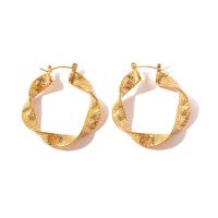 Stainless Steel Hoop Earring, 304 Stainless Steel, Vacuum Ion Plating, fashion jewelry & for woman, golden 