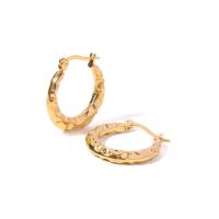 Stainless Steel Hoop Earring, 304 Stainless Steel, Vacuum Ion Plating, fashion jewelry & for woman, golden 