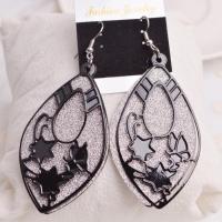 Zinc Alloy Drop Earring, Horse Eye, plated, for woman & frosted 