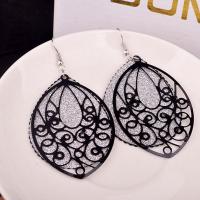 Zinc Alloy Drop Earring, Teardrop, plated, for woman & frosted 45mm 