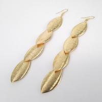 Zinc Alloy Drop Earring, Leaf, plated, brushed & for woman 