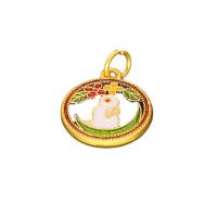 Zinc Alloy Enamel Pendants, die-casting, gold 