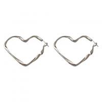 Zinc Alloy Hoop Earring, Heart, plated, for woman 