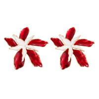 Enamel Zinc Alloy Stud Earring, Flower, fashion jewelry & for woman, golden 