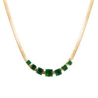 Collier de bijoux de titane, Acier titane, avec 4.5cm chaînes de rallonge, bijoux de mode & pour femme & avec zircone cubique, plus de couleurs à choisir cm, Vendu par PC