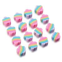 Flower Polymer Clay Beads, DIY, multi-colored, 9mm, Approx 