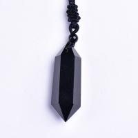 Obsidian Halskette, mit Nylonschnur, Konische, Modeschmuck & unisex, schwarz, 40-50mm, Länge:15.75 ZollInch, verkauft von PC