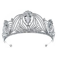 Bridal Tiaras, Zinc Alloy, silver color plated, for woman & with rhinestone, silver color 