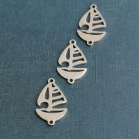 Titanstahl Schmuckverbinder, Segelboot, poliert, DIY, keine, 12x20mm, verkauft von PC