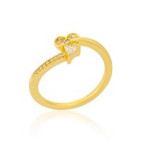 Cubic Zirconia Micro Pave Brass Finger Ring, gold color plated, Adjustable & micro pave cubic zirconia & for woman, gold, 22mm 