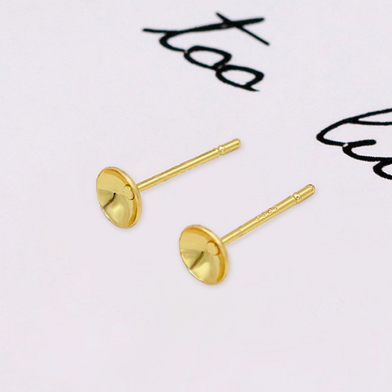 Brass Earring Stud Component, plated, DIY & different size for choice, more colors for choice, Sold By PC