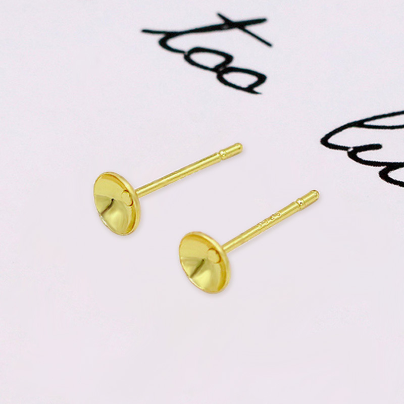 Brass Earring Stud Component, plated, DIY & different size for choice, more colors for choice, Sold By PC