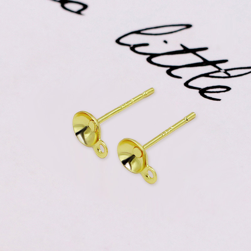 Brass Earring Stud Component, plated, DIY & different size for choice, more colors for choice, Sold By PC