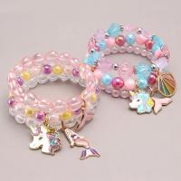 Children Bracelets, Zinc Alloy, for children & enamel, multi-colored Approx 7.08 Inch 