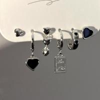 aleación de zinc Aretes, con Acrílico, 6 piezas & Joyería & para mujer, Vendido por Set