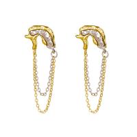 Zinc Alloy Drop Earring, plated, fashion jewelry & for woman, two different colored 