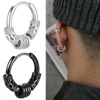 Mens acier inoxydable Hoop boucles d'oreilles, Acier inoxydable 304, Placage, bijoux de mode & styles différents pour le choix & pour homme, plus de couleurs à choisir Vendu par PC