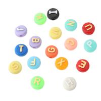 アルファベット アクリル ビーズ, 楕円, DIY & さまざまなパターンの選択 & エナメル, 無色 穴:約 2mm, 売り手 バッグ