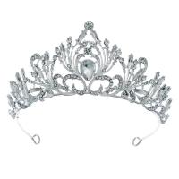 Bridal Tiaras, Zinc Alloy, silver color plated, wedding gift & for woman & with rhinestone, silver color 